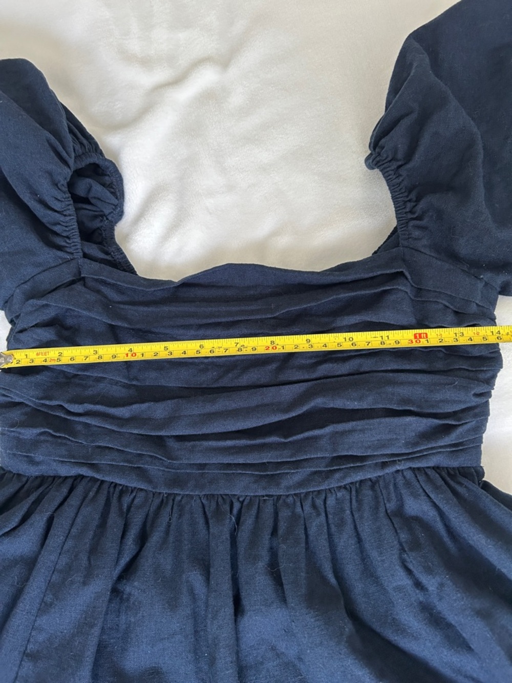 Abercrombie & Fitch Navy Puff Sleeve Babydoll Dress - Picture 5 of 7